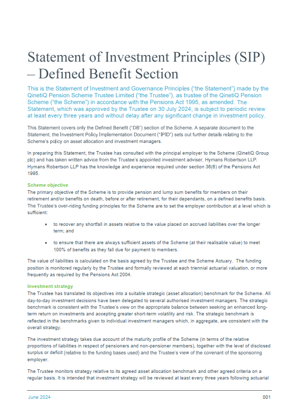 Statement of Investment Principles 2024